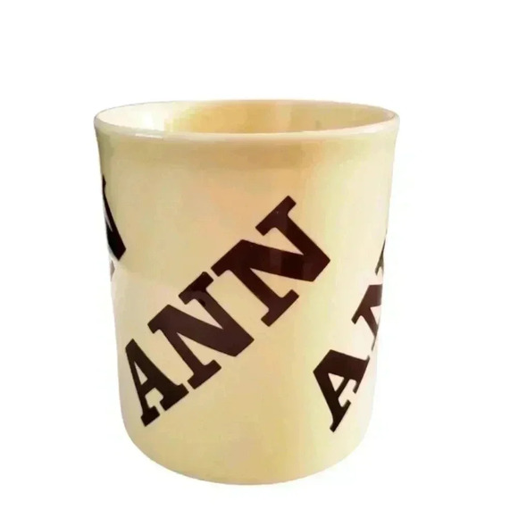 Vintage 70s βAnnβ Mug β Made in England β Retro Brown & Cream - Picture 4 of 7